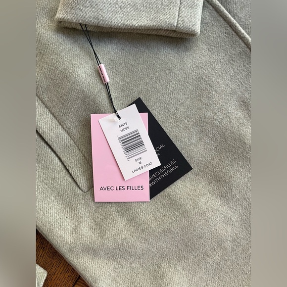AVEC LES FILLES Women's  Collar Coat Size Medium Moss, Light Green - Picture 7 of 13